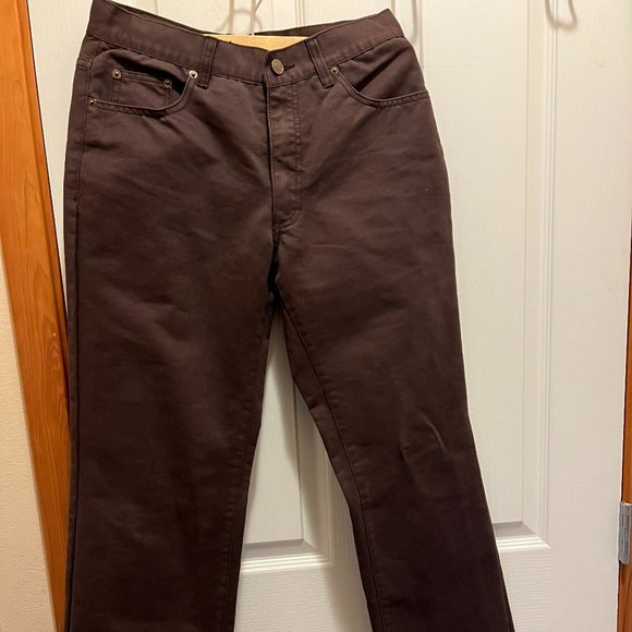 Gucci Designer G embroidered Pocket Italy Jeans Size 32 Brown
